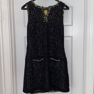 Q Mack size medium black lace dress with floral design